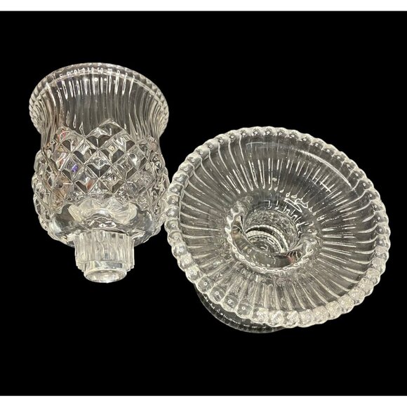 90s PartyLite Williamsburg 4.5" Glass Candle Stick or Votive Holder Set of 2 VTG - Picture 3 of 9